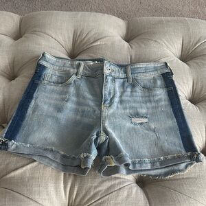 Pilcro Light and Dark Blue Jean Shorts